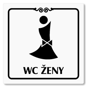 WC ženy, 80x80mm, bílá, Texas